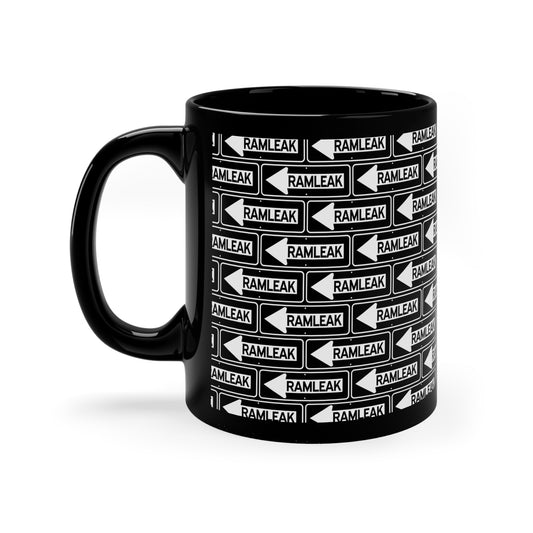 Ramleak One Way Logo Black Coffee Mug, 11oz