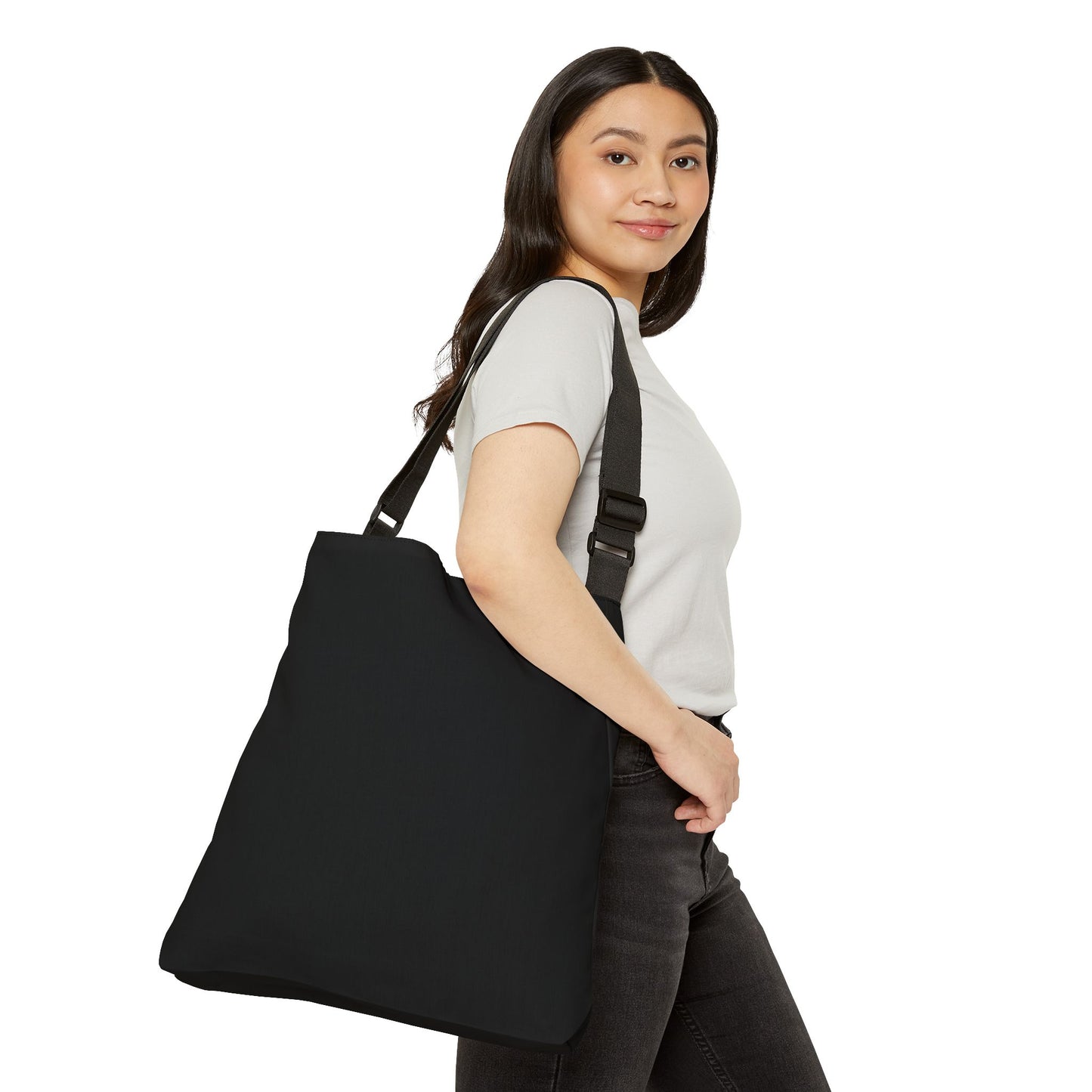 Ramleak One Way Black Adjustable Tote Bag